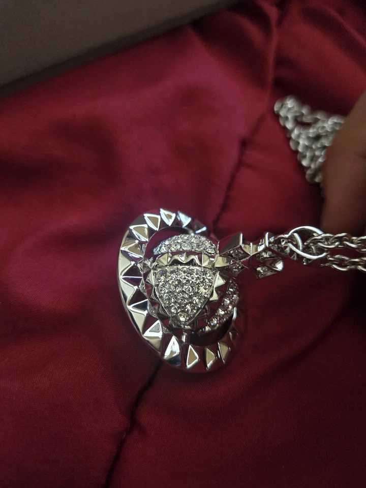 Vivienne Westwood Mayfair Colgante Orbe Grande Cristal Rodio Latón Plata (Nuevo) Foto 4 de 4