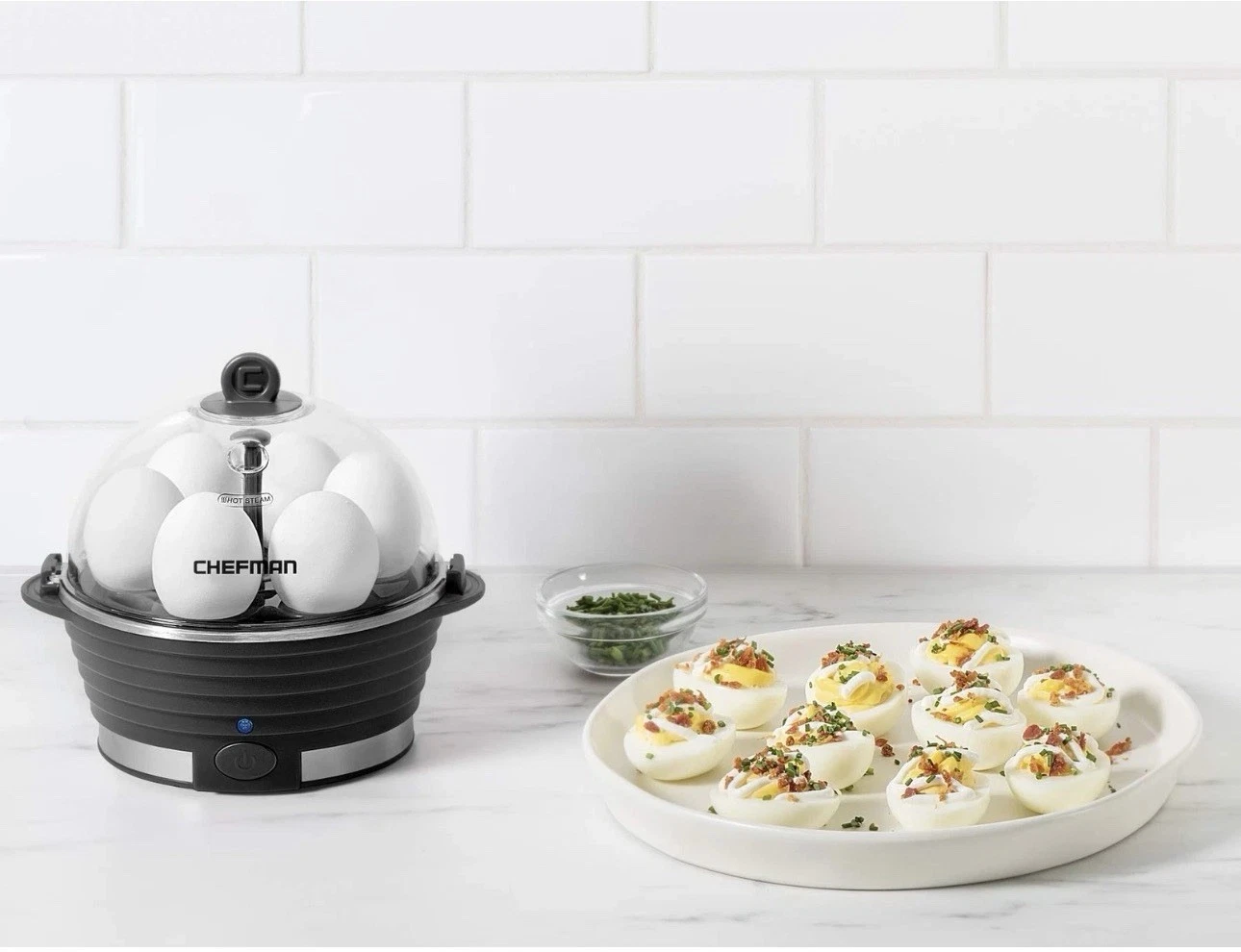 NEW SEALED Chefman Electric Egg-Maker Rapid Poacher, Food & Vegetable Steamer