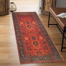 2x7 Rug - Machine Washable Runner Rug with Non-Slip Backing, Ideal for Hallwa...