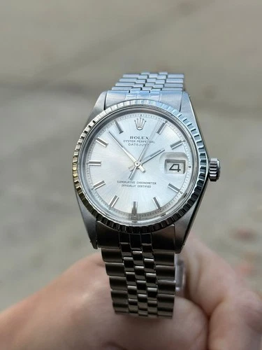 Vintage Rolex Datejust 1603 Stainless Steel Silver Dial 36mm