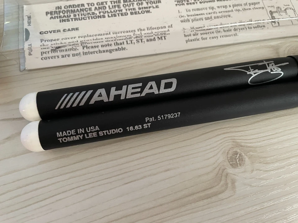 Ahead Tommy Lee Motley Crew baquetas de estudio de colección principios de 2000 Gen 2 Foto 4 de 4