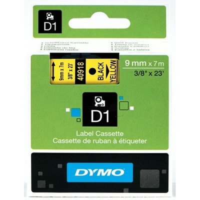 Original Dymo S0720730  40918 Etiketten schwarz auf gelb 9mm x 7m