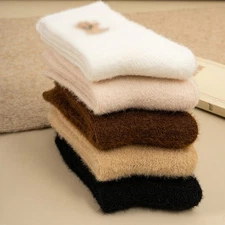 5 Pairs Fuzzy Plush Slipper Socks Cozy for Women Soft Fluffy Winter Socks