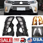 LED DRL Daytime Running Light Front Fog Lights For Toyota Highlander 2017-2019
