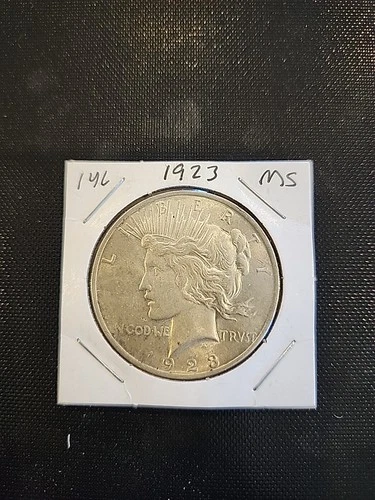 1923 Peace Silver Dollar In Brilliant Uncirculated Condition, Price For 1 Coin
