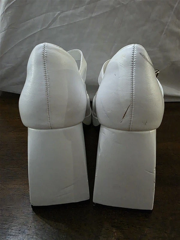 NWOTD Dream Pair 8.5 Mary Jane Platform Heels Shoes White 126184 - Image 4 of 4