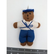Heartline Sailor Teddy Bear Plush Brown Blue White Vintage 1989 Stuffed Animal