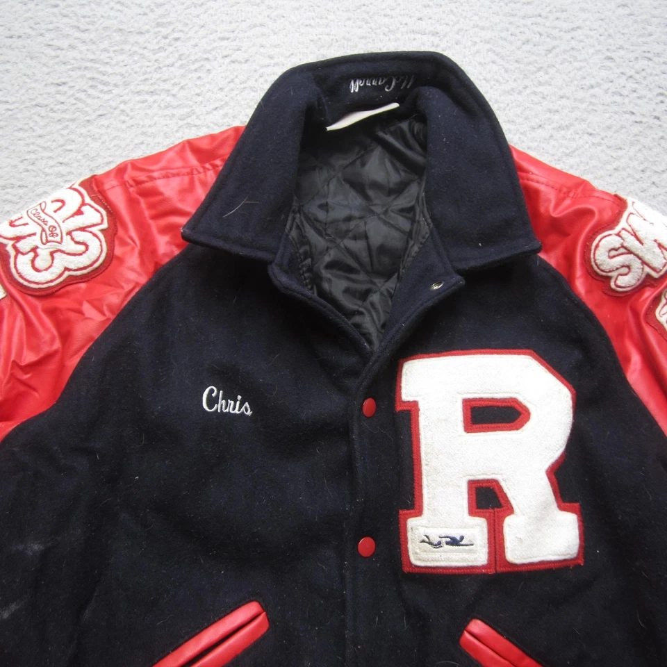 Jaqueta Masculina Vintage Redlands High School Grande Lã Balfour Letterman 2010s Preta - Imagem 4 de 4
