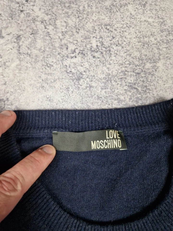 Vintage Love Moschino Sweater Wool Men's Luxury Big Logo Y2K Long Sleeve Size M - Image 3 of 4