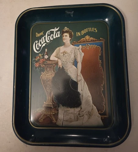 Vintage Drink Coca-Cola Metal Serving Tray 75th Anniversary Lillian Nordica