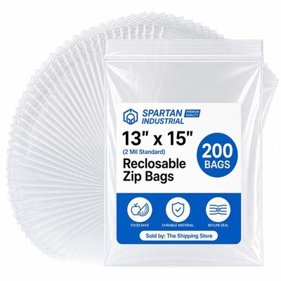 Spartan Industrial - 13  X 15  (200 Count) 2 Gallon Clear Reclosable Zip Plastic
