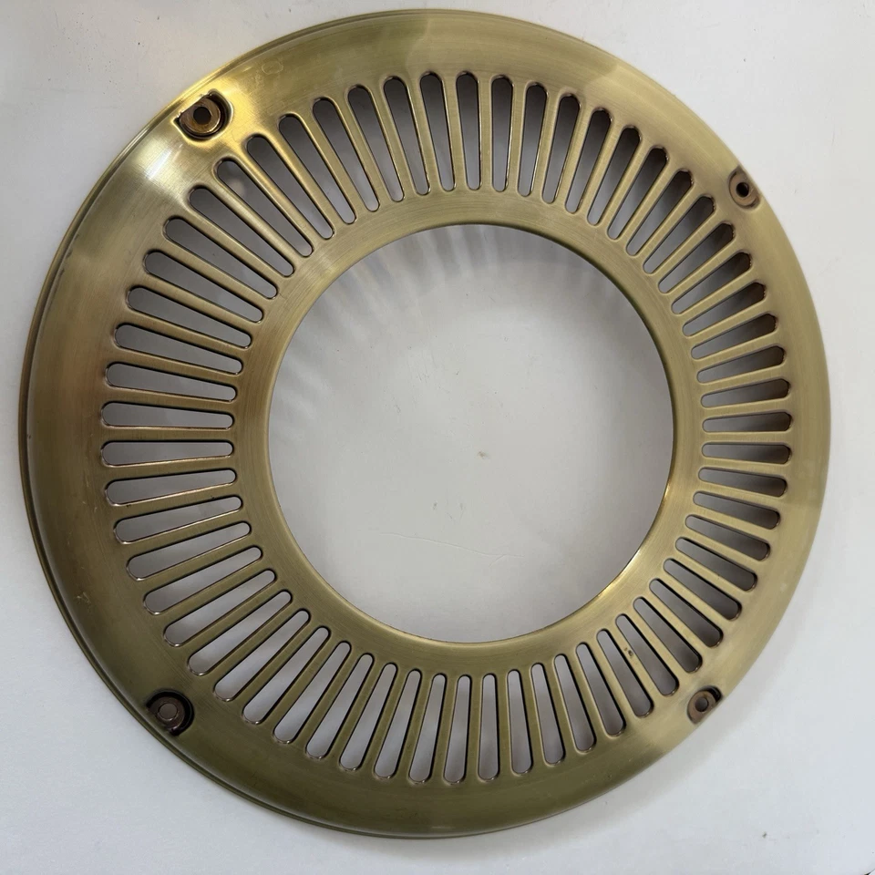 VTG Antique Brass Tone Ceiling Fan Motor Housing Cover Canopy 2 Pieces W/ Screws - Image 4 of 4