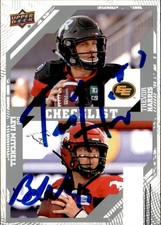 Trevor Harris & Bo Levi Mitchell Signed 2019 Upper Deck CFL Football card #200