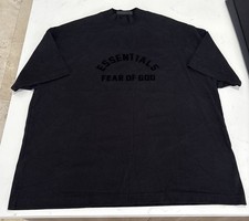 Fear Of God Essentials Black Tee Mens Oversize Baggy Fit Cotton EUC Size L
