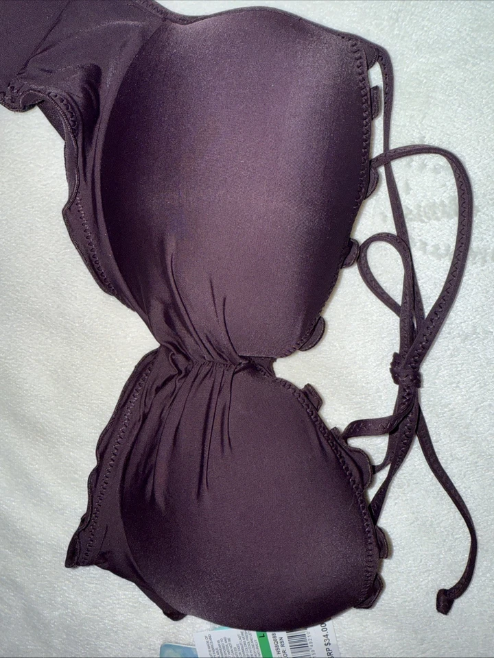 Hobie 女式钢圈吊带比基尼泳装上衣,尺寸 L,全新带标签 — 第 3/3 张图片