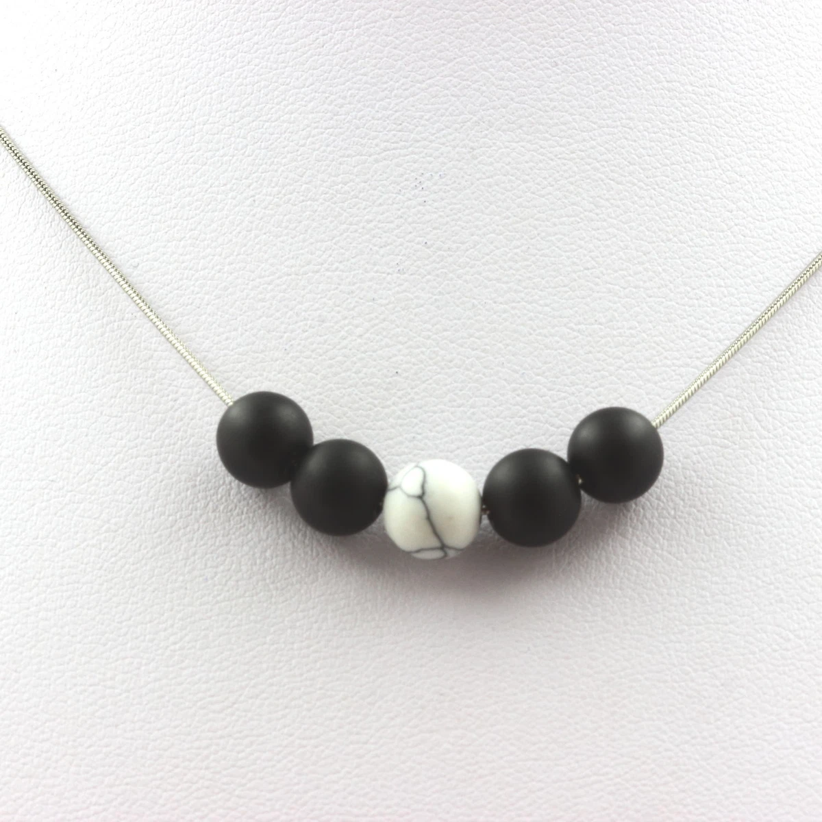 Collana Di Perle Nere Anni '20 - 150 Cm, Perle Finto PVC 8mm, Lunga E Modulabile, Per Feste E Cosplay