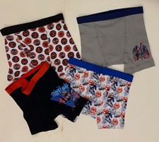 BOY'S Underwear. 4 Pairs "Spiderman" Boxer Briefs. Size Med - 8. NEW