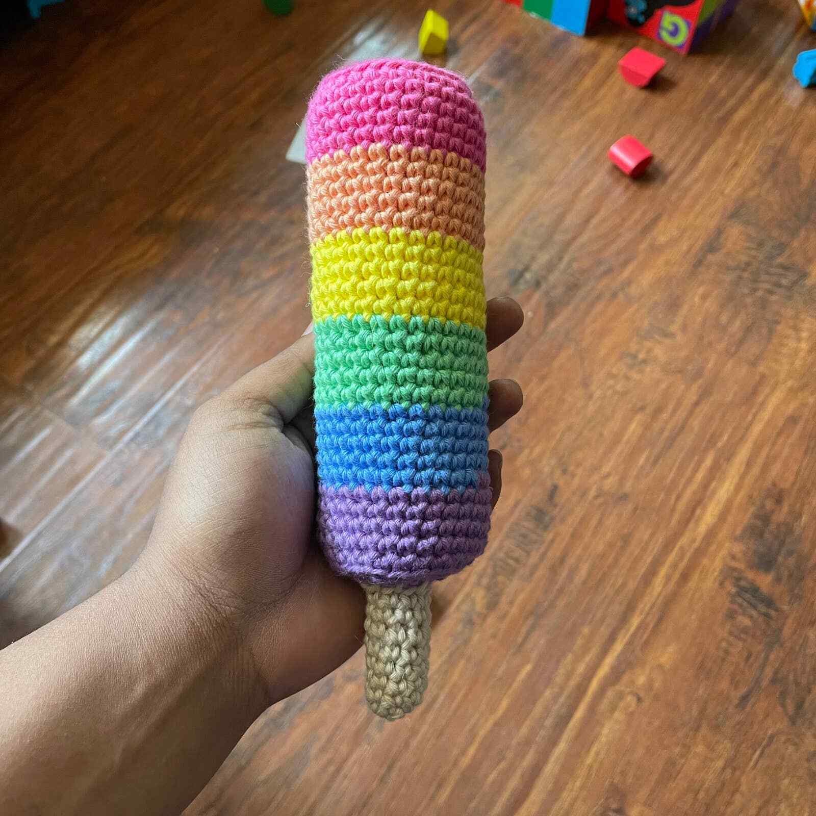 Handmade Crochet Rainbow Kansas Luxury goods City Mall Amigurumi Plush Popsicle