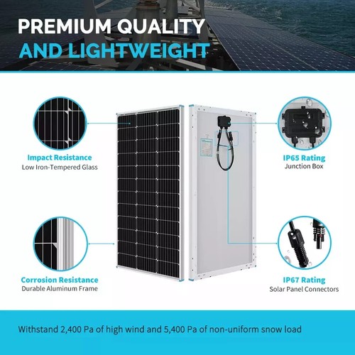 Renogy 30W 50W 100W 175W 200W 320W 640W Solar Panel 12V Mono Off Grid RV Caravan - Picture 76 of 89