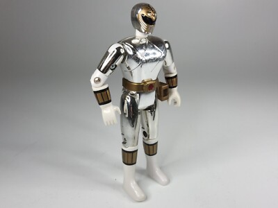 Vintage Mighty Morphin Power Rangers Silver Chrome Ranger
