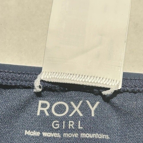 NWT Roxy Girls Perfect Surf Crop Top Bikini Swim Set Size 10 Navy White Logo - Picture 5 of 7