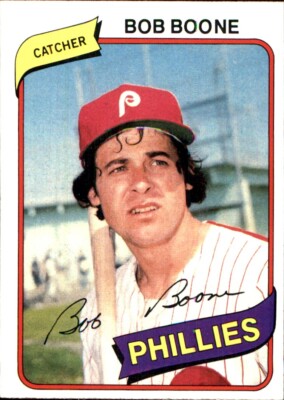 BOB BOONE PHILADELPHIA PHILLIES 1980 Topps BURGER KING #2 (Nrmt OC)