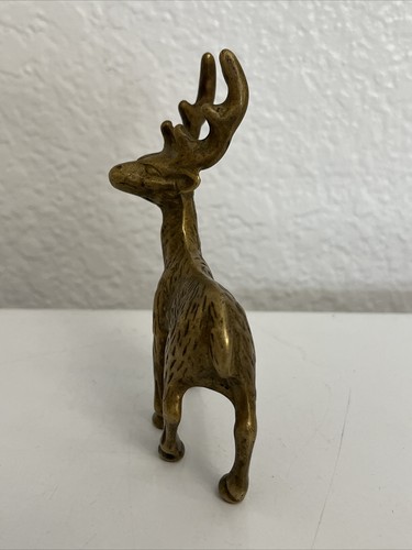 "Estatuilla de ciervo de latón vintage Small Buck 3,5""" - Imagen 3 de 5