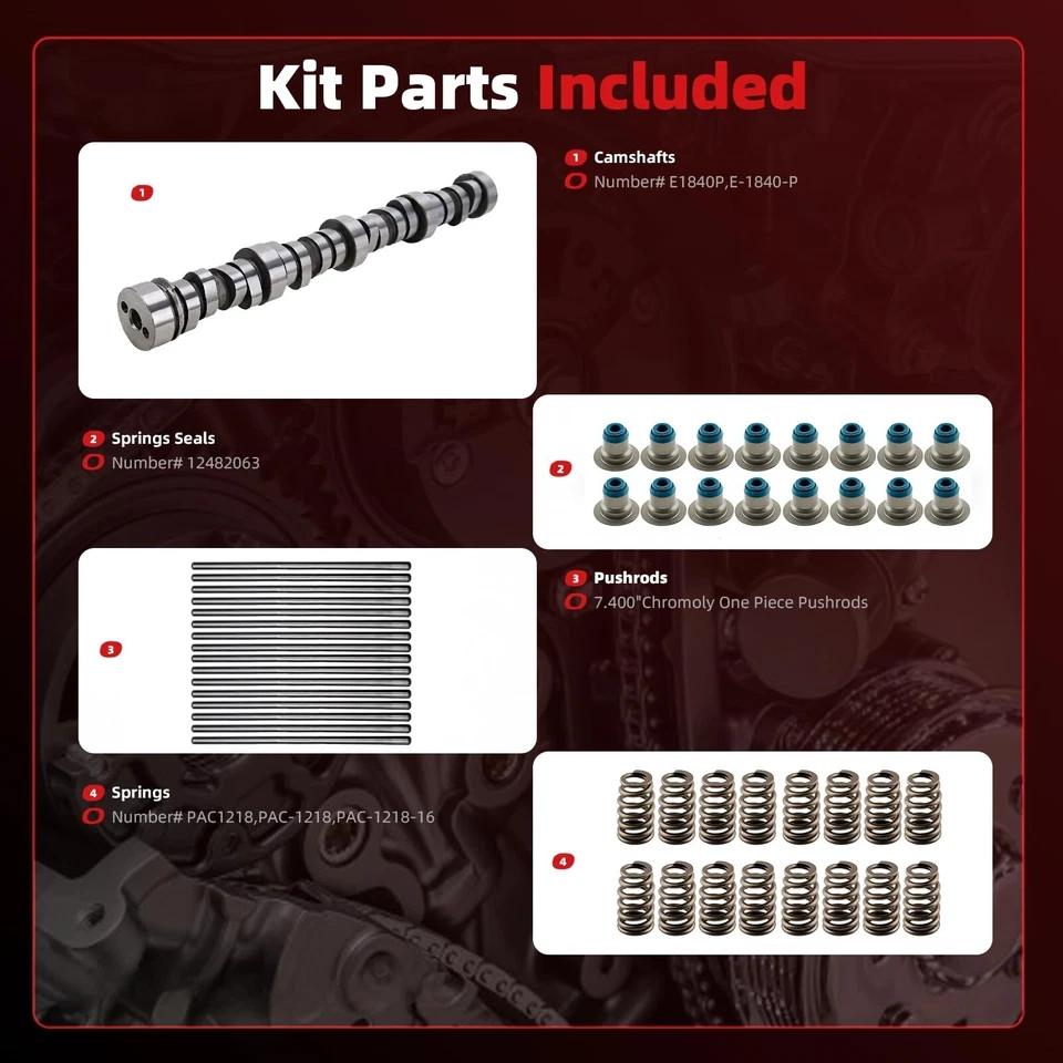 Kit de árboles de levas para 99-13 Chevy Camaro GMC 4.8 5.3 5.7 6.0 NO AFM DOD etapa 2 LS Foto 3 de 4