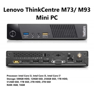 Lenovo ThinkCentre M73/ M93 Mini i7-4th gen 2TB HDD/SSD 16GB