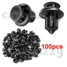 100Pcs Bumper 10mm Hole Auto Plastic Fastener Rivet Fender Mud Flaps Push Clips