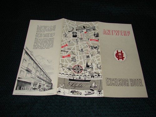 Folleto publicitario triple de colección OPC Excelsior Hotel Amberes - Imagen 2 de 3