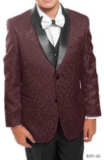 Tazio B391-6 5 Pieces Boys Tuxedo Burgundy