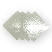 4 Pack Crystal Clear COE 96 Fusible Glass Sheets / Mosaic Squares