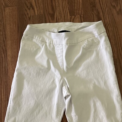 Slim Station By Multiples Sz 6 White Pull on Pants Skinny Stretch Leggings Women
