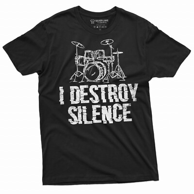 Drummer Shirt I Destroy Silence T-Shirt Drummer Band Shirt Musician Tee