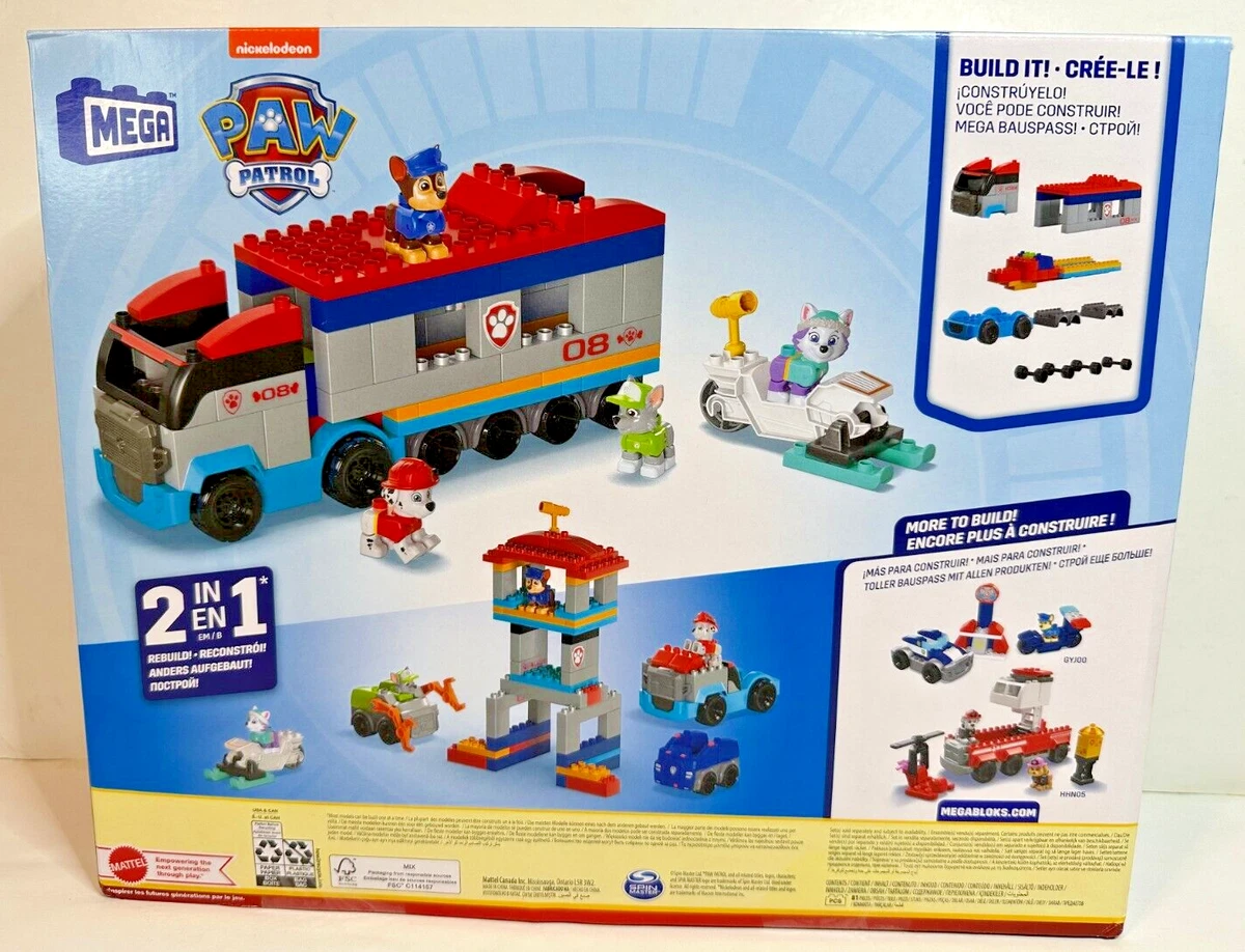 Mega Bloks Paw Patrol Paw Patroller Mattel Building Blocks 81 Pcs 3+ 2 In 1  New