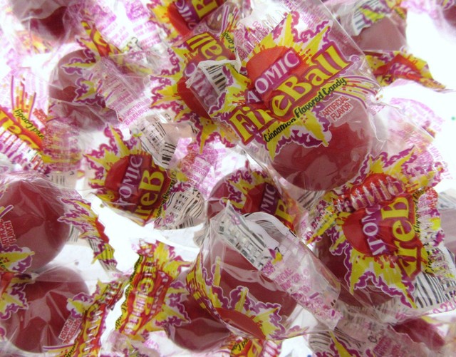 Atomic Fireballs 2 LBs Wrapped 3/4" Hot Cinnamon Jawbreaker Hard Candy