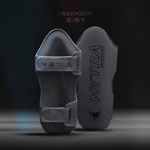 Mytra Fusion Shin Guards Artificial Leather MMA Shin Guards Muay Thai, Training - Picture 2 of 6