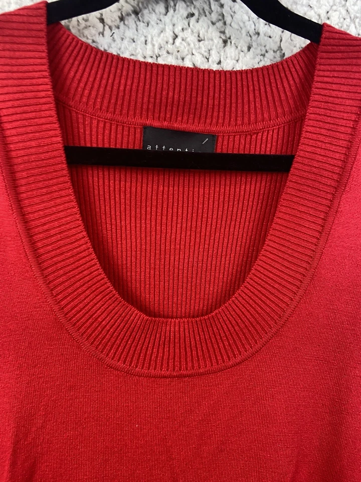 Attention red long sleeve round scoop neck tight knit sweater women's size 2XL - Image 3 of 4