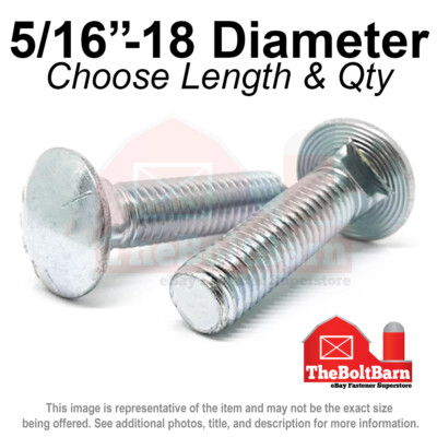 #ad #ad 5 16quot; 18 Grade 5 Full Thread Round Head Carriage Bolts Zinc Pick Length amp; Qty $488.53