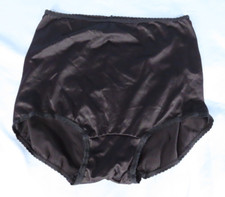 VTG BALI Skimp Skamp Panties BLACK SHEER SILKY GRANNY High Waist 2633 sz 8/XL