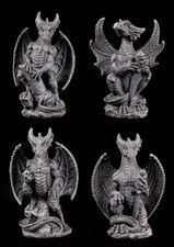 Kleine Drachen Figuren - 4er Set Fantasy Gothic Deko