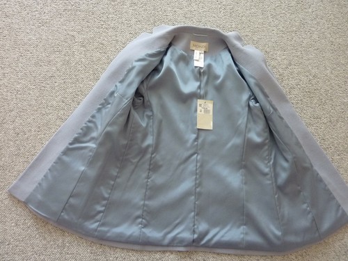 $420 New Mondi Blazer Open Front Wool lined Jacket Blazer SZ 40 10 M Baby Blue - Picture 8 of 12