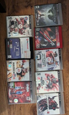 9 Ps3 Games Sports And Adventure Games Plus 1 Bonus Game USED