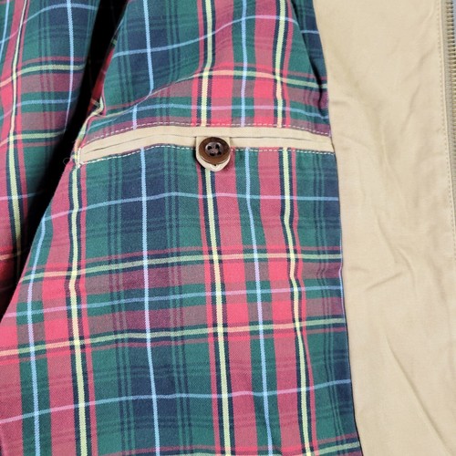Polo Ralph Lauren Khaki Bomber Jacket Mens XXL 2XL Plaid Lined 100% Cotton Brown - Picture 12 of 15