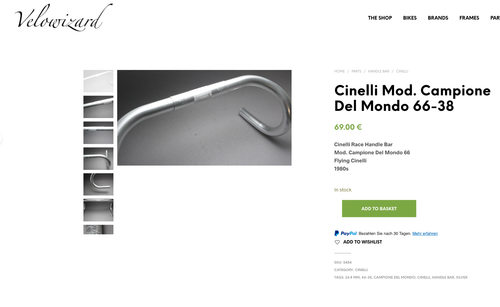 Cinelli Campione del Mondo 66 38 Handle Bar / ø 26.4 / 1980s / Silver / 66-38 - Picture 13 of 15