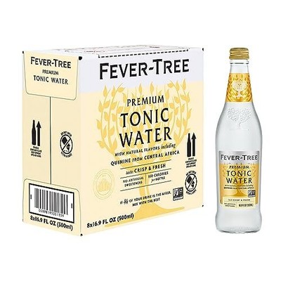 Fever Tree Indian Tonic Water 16.9 Fl Oz Pack of 8 Premium Mixer Drinks