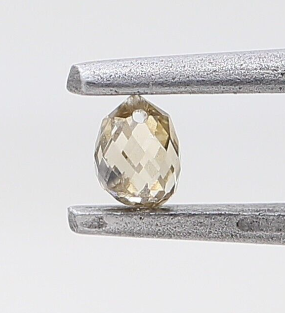 Natural Loose Briolette Shape Diamond Brown Color Rare