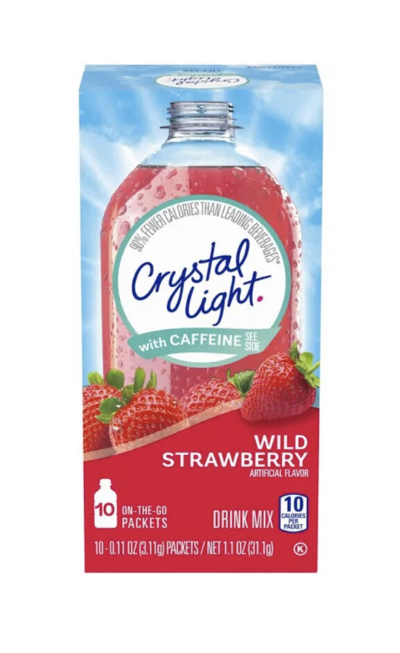Crystal Light On The Go Energy Wild Strawberry Drink Mix 10 Ct Pack of 8 43000017296 eBay