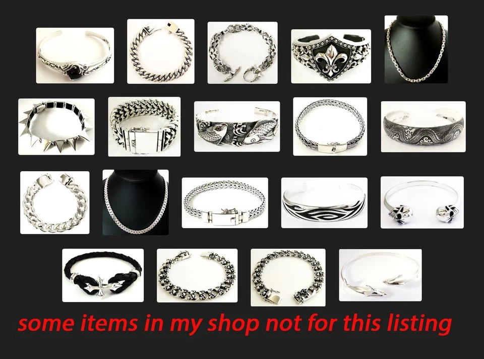 BRAZALETE OJO DE TIGRE PLATA ESTERLINA 925 HUESO GARRA ESQUELETO CALAVERA 9" Foto 4 de 4